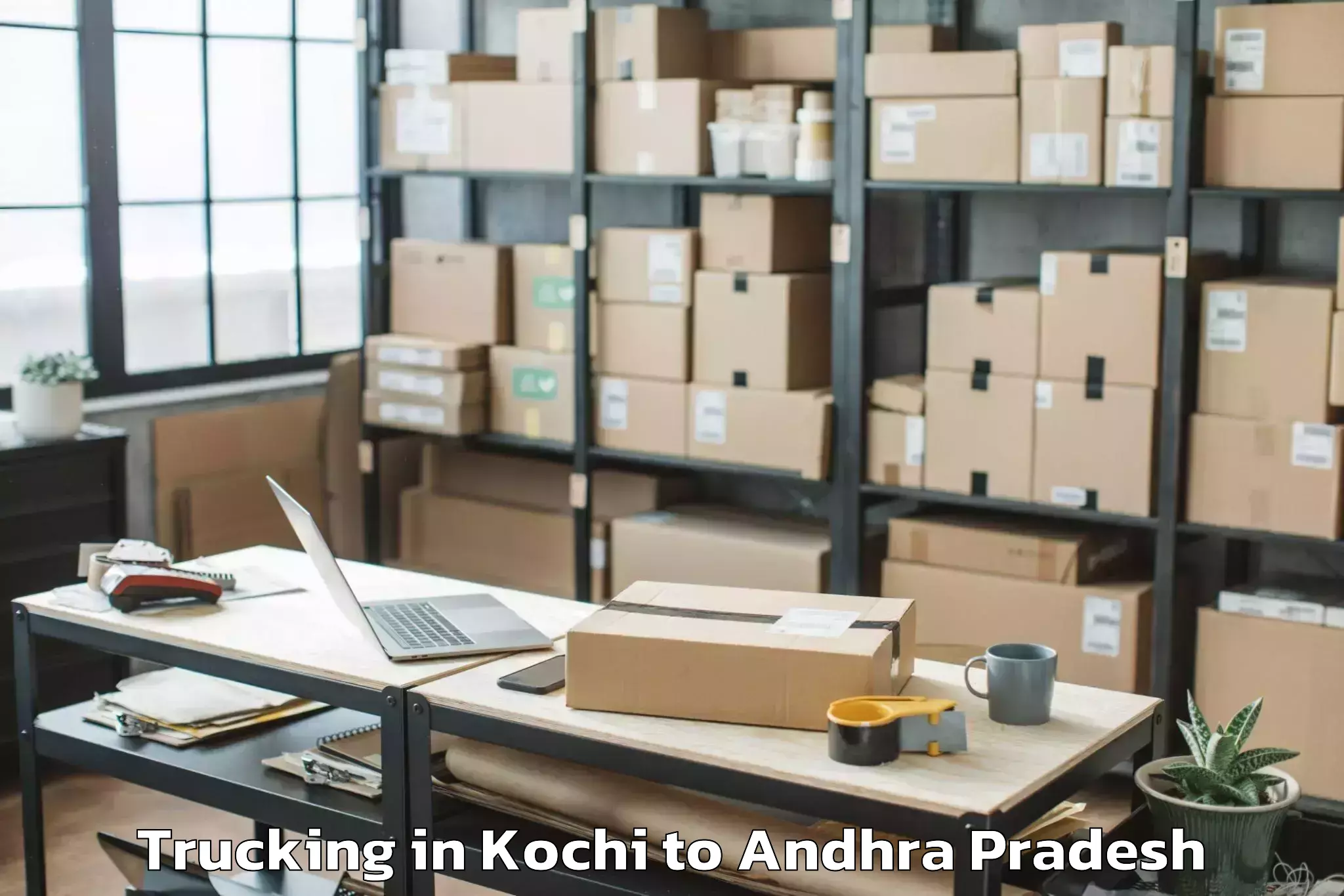 Book Kochi to Podili Trucking Online